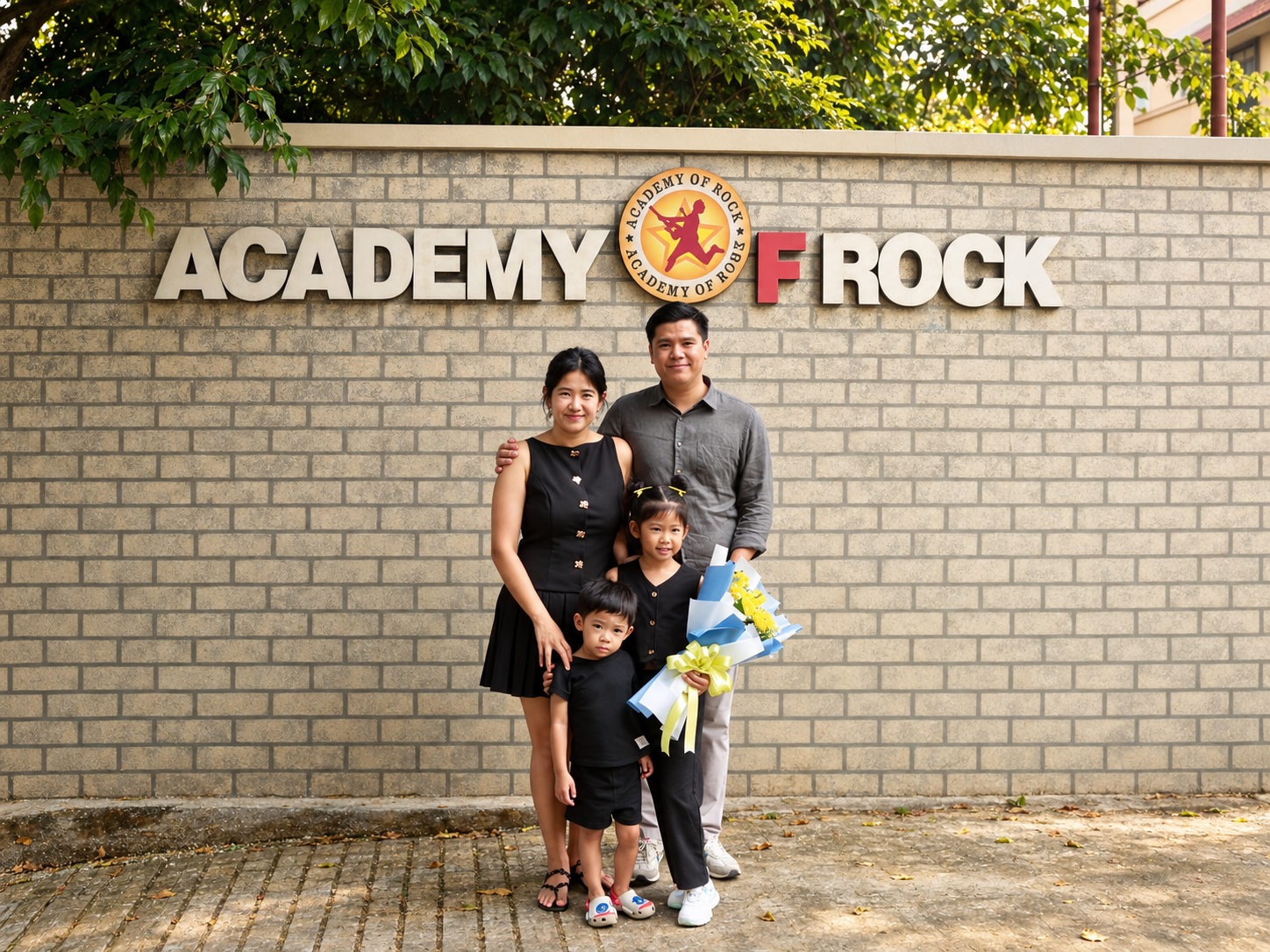 AOR Myanmar family outside the academy in Yangon
